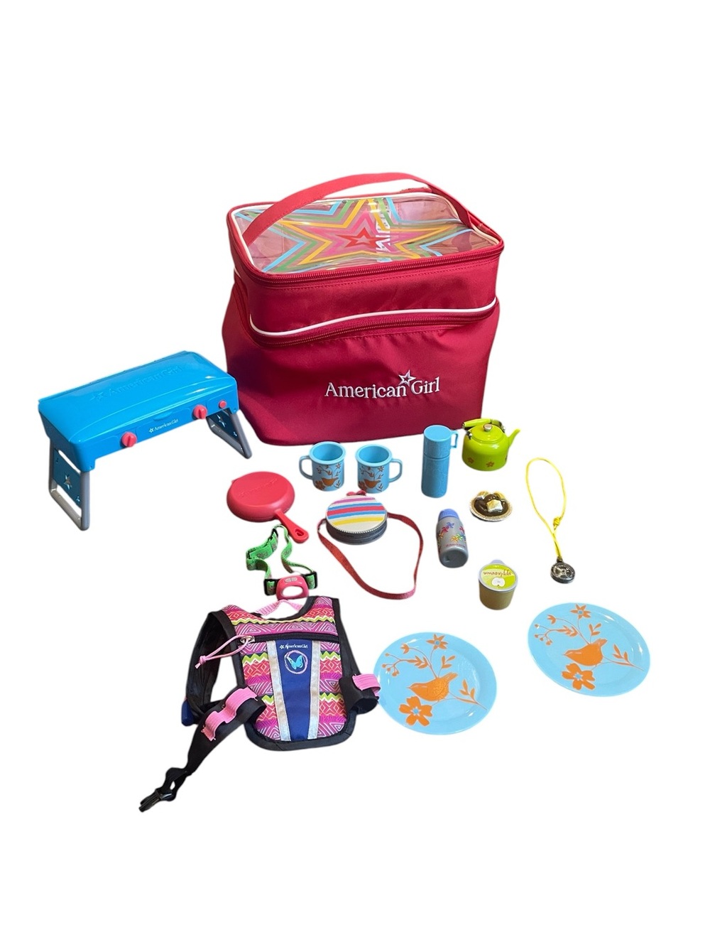 American Girl Lot of Camping and Outdoor Accessories with Bag